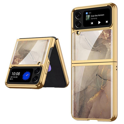Kapa 9H Glass Back Case for Samsung Galaxy Z Flip3 / Z Flip 3 ,Ultra Thin Full Body Protection Folding Hard Back Cover, Design 6