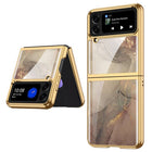 Kapa 9H Glass Back Case for Samsung Galaxy Z Flip3 / Z Flip 3 ,Ultra Thin Full Body Protection Folding Hard Back Cover, Design 6