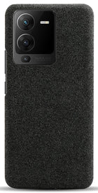 Kapa Woven Soft Fabric Case for VIVO V25 PRO (5G) Back Cover, Shock Protection Slim Hard Anti Slip Back Cover (Black)