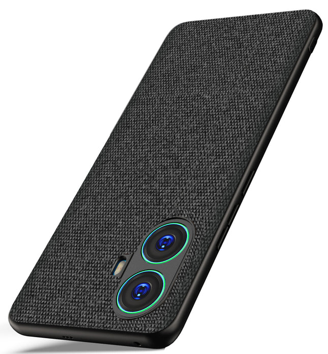 Kapa Soft Full Fabric Hybrid for Realme 10 Pro Plus Back Cover | Shockproof Hybrid Slim Hard Anti Slip Back Case (Black)