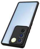 Kapa Hawkeye Clear Back Cover for Vivo V27 (5G) / Vivo V27 Pro (5G) | Camera Lens Protector Shockproof Slim Clear Case Cover (Black Sides)