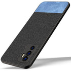 Soft Fabric & Leather Hybrid Protective Case Cover for Vivo V23E (Black ,Blue) - Mobizang
