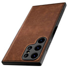 Kapa Tux Leather Back Cover for Samsung Galaxy S24 Ultra | Slim Shockproof Camera Protection Bumper Case (Brown) - Mobizang