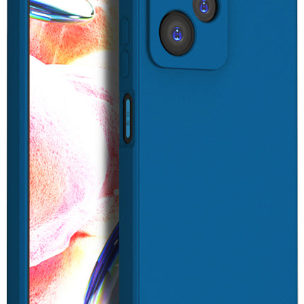 Kapa Matte Protective Lens Flexible Back Cover for Poco X5 Pro | Slim Silicone with Soft Lining Shockproof Full Body Bumper Case (Blue)