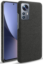 Kapa Woven Soft Fabric Case for Xiaomi 12 Pro (5G) Back Cover,  Shock Protection Slim Hard Anti Slip Back Cover (Black)