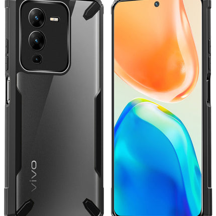 Kapa Bull Back Cover for Vivo V25 Pro (5G) , [Military Grade Protection] Shock Proof Slim Hybrid Bumper Case (Black)