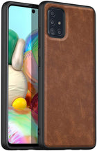 Tux Back Case For Samsung Galaxy A51 , Slim Leather Case with Soft Edge Shockproof Back Cover (Brown)