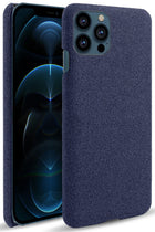 Woven Soft Fabric Case for Apple iPhone 13 Pro Max  Back Cover, Shock Protection Slim Hard Anti Slip Back Cover (Blue)