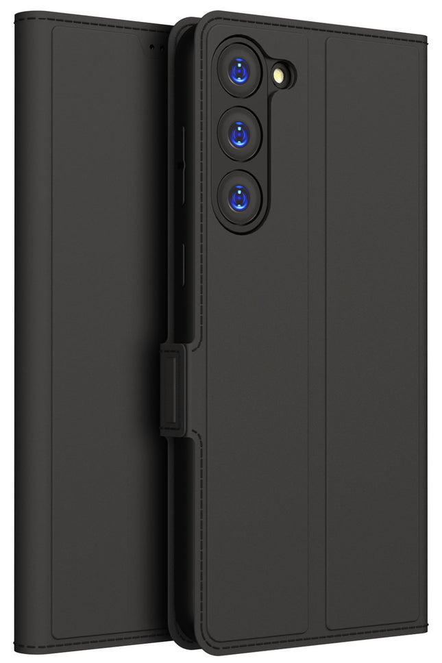 Kapa Noble Slim Magnetic Leather Flip Case Cover for Samsung Galaxy S23 ,Card Holder Stand Leather Flip Wallet Case (Black) - Mobizang