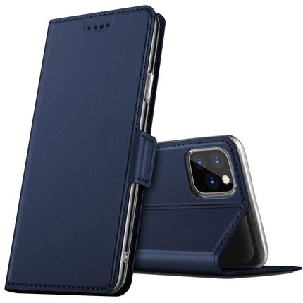 Noble Slim Magnetic & Card Holder Stand Leather Flip Case Cover for Apple iPhone 13 Pro Max (6.7) (Blue)