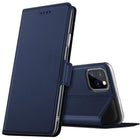 Noble Slim Magnetic & Card Holder Stand Leather Flip Case Cover for Apple iPhone 13 Pro Max (6.7) (Blue)