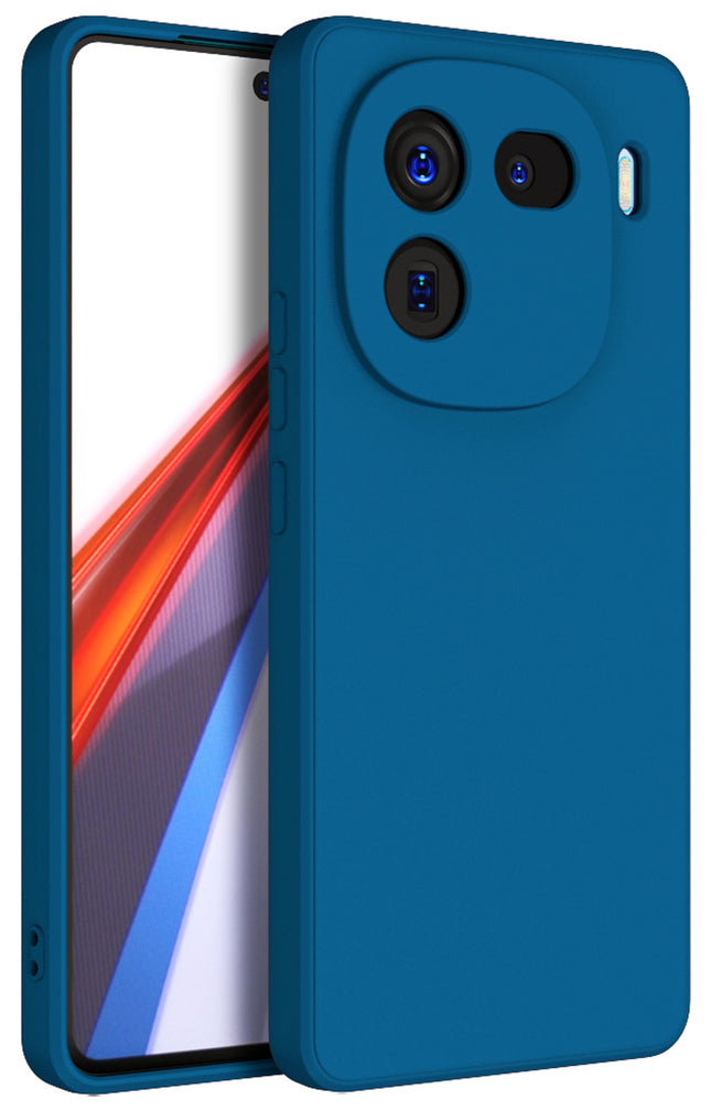 Kapa Matte Protective Lens Flexible Back Cover for Iqoo 12 (5G) | Slim Silicone with Soft Lining Shockproof Full Body Bumper Case (Blue)