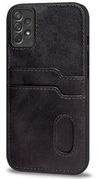 Kapa Duo Wallet Back Case for Samsung Galaxy A73 (5G) , Slim Protective PU Leather Cover With Dual Inbuilt Card Pockets (Black)