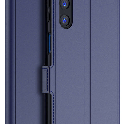 Kapa Noble Slim Magnetic Leather Flip Case Cover for Samsung Galaxy F54 / M54 (5G) | Card Holder Stand Leather Flip Wallet Case (Blue)