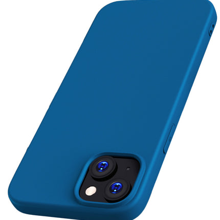 Kapa Matte Protective Lens Flexible Back Cover for Apple iPhone 15 Plus | Slim Silicone with Soft Lining Shockproof Full Body Bumper Case (Blue)