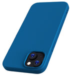 Kapa Matte Protective Lens Flexible Back Cover for Apple iPhone 15 Plus | Slim Silicone with Soft Lining Shockproof Full Body Bumper Case (Blue)