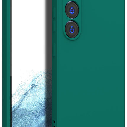 Kapa Matte Protective Lens Flexible Back Cover for Samsung Galaxy S23 Plus, Slim Silicone with Soft Lining Shockproof Full Body Bumper Case (Green)