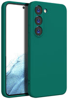 Kapa Matte Protective Lens Flexible Back Cover for Samsung Galaxy S23 Plus, Slim Silicone with Soft Lining Shockproof Full Body Bumper Case (Green)