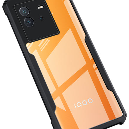 Kapa Beetle for IQOO NEO 6 (5G) Back Case, [Military Grade] Shockproof Slim Hybrid Clear Back Cover (Black)