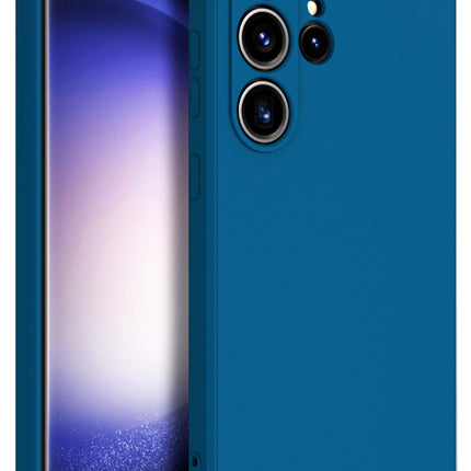 Kapa Matte Protective Lens Flexible Back Cover for Samsung Galaxy S24 ULTRA | Slim Silicone with Soft Lining Shockproof Full Body Bumper Case (Blue)