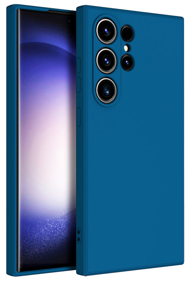 Kapa Matte Protective Lens Flexible Back Cover for Samsung Galaxy S24 ULTRA | Slim Silicone with Soft Lining Shockproof Full Body Bumper Case (Blue)