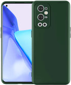 Matte Lens Protective Back Cover for OnePlus 9 PRO / One Plus 9 PRO , Slim Silicone with Soft Lining Shockproof Flexible Full Body Bumper Case (Green)