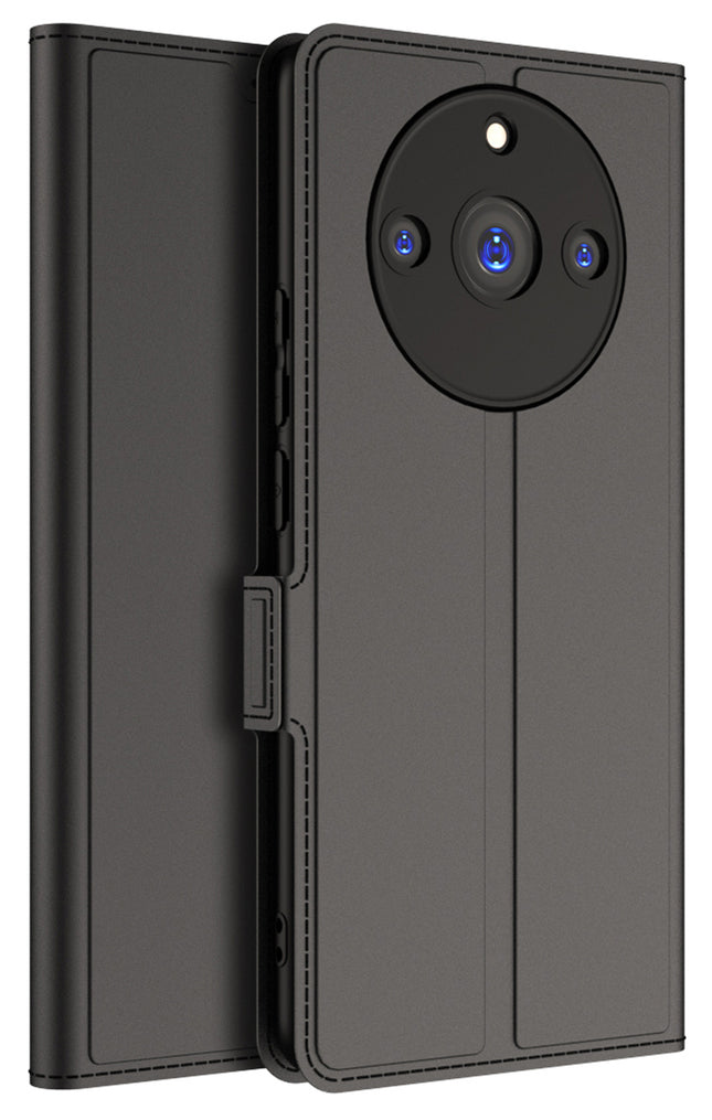 Kapa Noble Slim Magnetic Leather Flip Case Cover for Realme 11 PRO / 11 PRO PLUS | Card Holder Stand Leather Flip Wallet Case (Black)