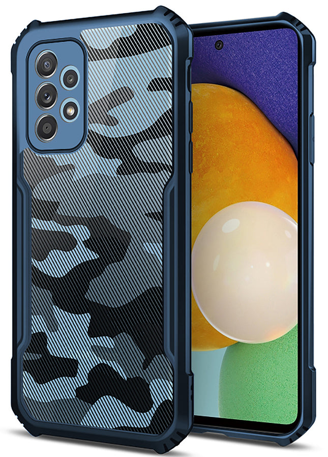 Beetle Camouflage for Samsung Galaxy A73 (5G) Back Case, [Military Grade Protection] Shock Proof Slim Hybrid Bumper Back Cover , Blue
