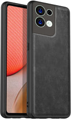 Kapa Tux Back Case for Oppo Reno 8 Pro ,Slim Leather Case with Shockproof Back Cover (Black)