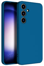 Kapa Matte Protective Lens Flexible Back Cover for Samsung Galaxy S24 | Slim Silicone with Soft Lining Shockproof Full Body Bumper Case (Blue)