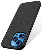 Kapa Soft Fabric Hybrid Protective Back Case Cover for Apple iPhone 14 Pro (Black) - Mobizang