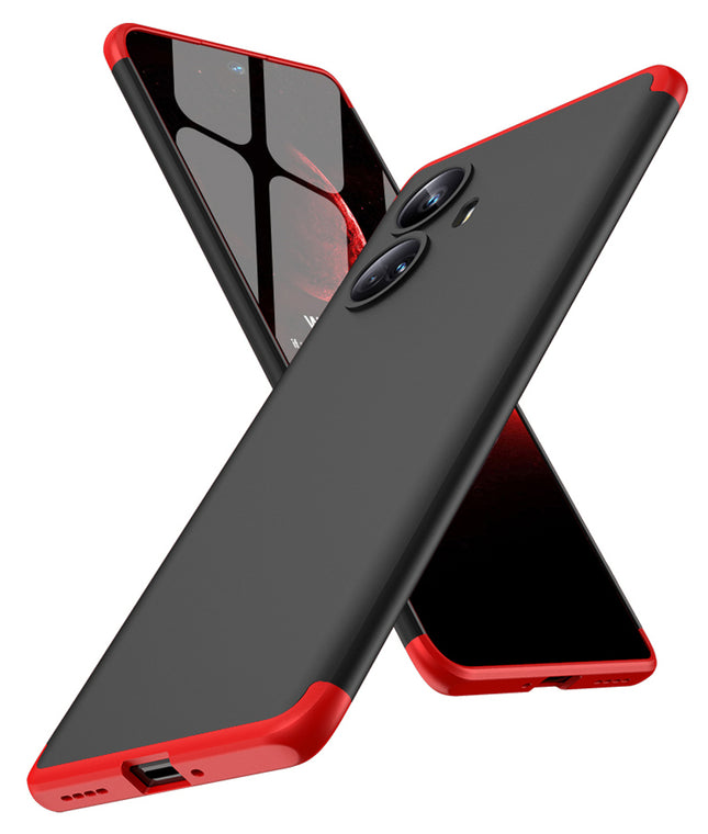 Kapa Double Dip Full 360 Protection Back Case Cover for Realme 10 Pro Plus (Red,Black)