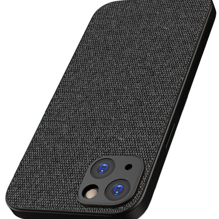 Kapa Soft Full Fabric Protective Back Case Cover for Apple iPhone 15 Plus | Shockproof Slim Hard Anti Slip Back Case (Black)