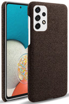 Kapa Woven Soft Fabric Case for Samsung Galaxy A73 (5G) Back Cover, Shock Protection Slim Hard Anti Slip Back Cover (Brown)