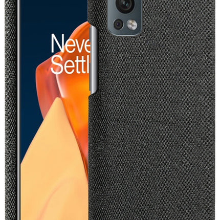 Woven Soft Fabric Case for OnePLus Nord 2 Back Cover, Shock Protection Slim Hard Anti Slip Back Cover (Black)