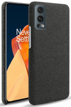 Woven Soft Fabric Case for OnePLus Nord 2 Back Cover, Shock Protection Slim Hard Anti Slip Back Cover (Black)