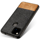 Soft Fabric & Leather Hybrid Protective Case Cover for Google Pixel 4A (Black,Brown)