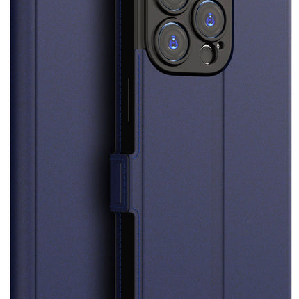 Kapa Noble Slim Magnetic Leather Flip Case Cover for Apple iPhone 14 Pro ,Card Holder Stand Leather Flip Wallet Case (Blue)