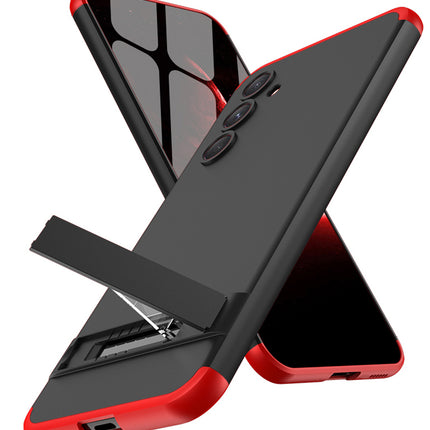 Kapa Double Dip Full 360 Protection Back Case Cover With Stand for Samsung Galaxy S23 FE (Red::Black) - Mobizang