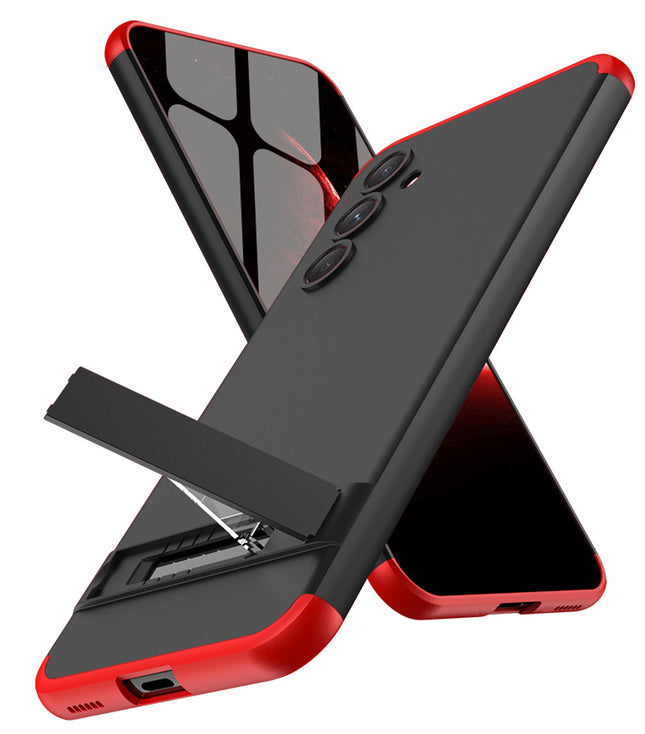 Kapa Double Dip Full 360 Protection Back Case Cover With Stand for Samsung Galaxy S23 FE (Red::Black) - Mobizang