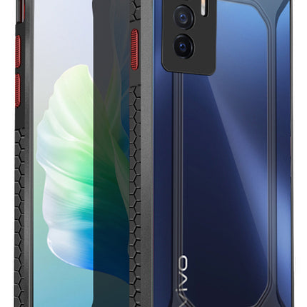 Kapa Unicorn for Vivo V23E (5G) Clear Back Case, Shock Proof Slim Hybrid Bumper Cover (Black)