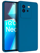 Kapa Matte Lens Protective Shockproof Flexible Back Cover for IQOO Neo 6 (5G) ,Slim Silicone with Soft Lining Shockproof Flexible Full Body Bumper Case (Blue)