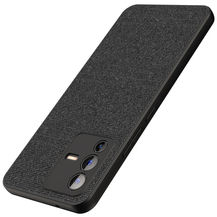 Kapa Soft Full Fabric Protective Back Case Cover for Vivo V23 PRO (5G) (Black)