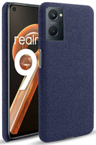 Woven Soft Fabric Case for Realme 9i Back Cover, Shock Protection Slim Hard Anti Slip Back Cover (Blue)
