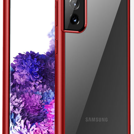 Hawkeye Clear Back Cover for Samsung Galaxy S22 , Camera Lens Protector Shockproof Slim Clear Case Cover (Red)