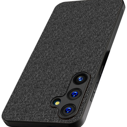 Kapa Soft Full Fabric Protective Back Case Cover for Samsung Galaxy S24 PLUS | Shockproof Slim Hard Anti Slip Back Case (Black)