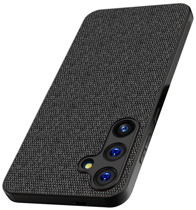 Kapa Soft Full Fabric Protective Back Case Cover for Samsung Galaxy S24 PLUS | Shockproof Slim Hard Anti Slip Back Case (Black)