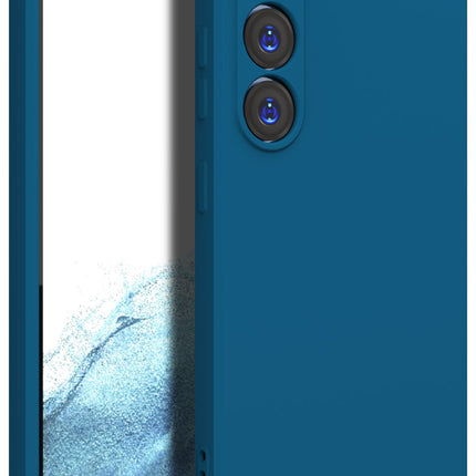 Kapa Matte Protective Lens Flexible Back Cover for Samsung Galaxy S23 , Slim Silicone with Soft Lining Shockproof Full Body Bumper Case (Blue)