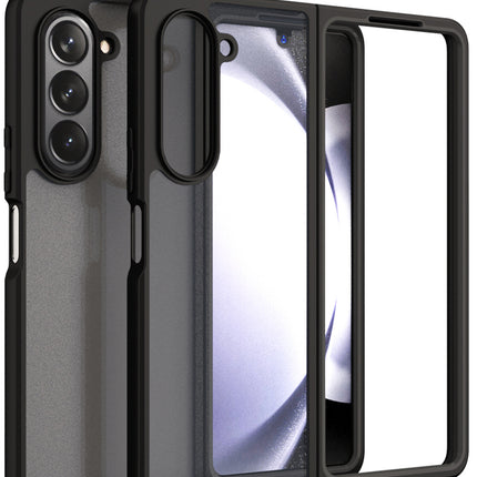 Kapa Hawkeye Clear Back Cover for Samsung Galaxy Z Fold 5 | Camera Lens Protector Shockproof Slim Clear Case Cover (Black Sides) - Mobizang