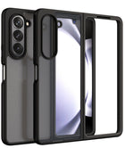 Kapa Hawkeye Clear Back Cover for Samsung Galaxy Z Fold 5 | Camera Lens Protector Shockproof Slim Clear Case Cover (Black Sides) - Mobizang